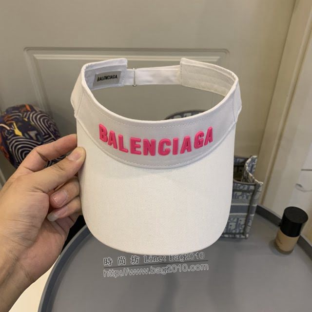 Balenciaga新品女士帽子 巴黎世家新款彩色純棉立體logo空頂帽遮陽帽  mm1664
